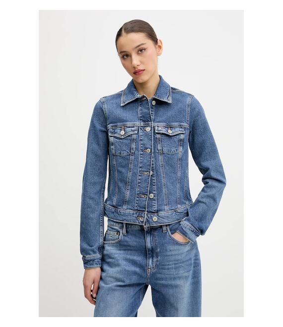 Τζιν μπουφάν Tommy Jeans χρώμα: μπλε, DW0DW20120