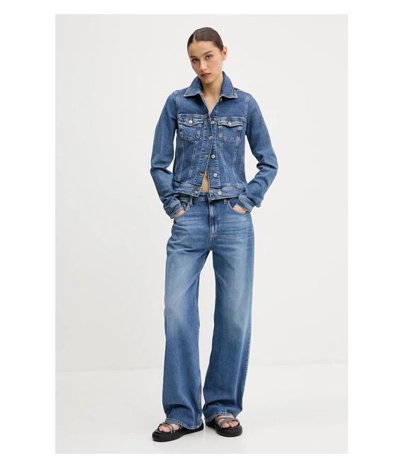 Τζιν μπουφάν Tommy Jeans χρώμα: μπλε, DW0DW20120