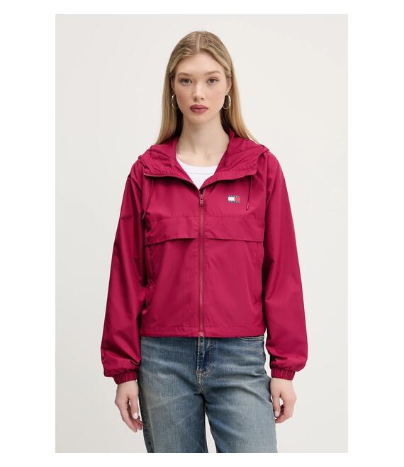 Μπουφάν Tommy Jeans χρώμα: ροζ, DW0DW20672