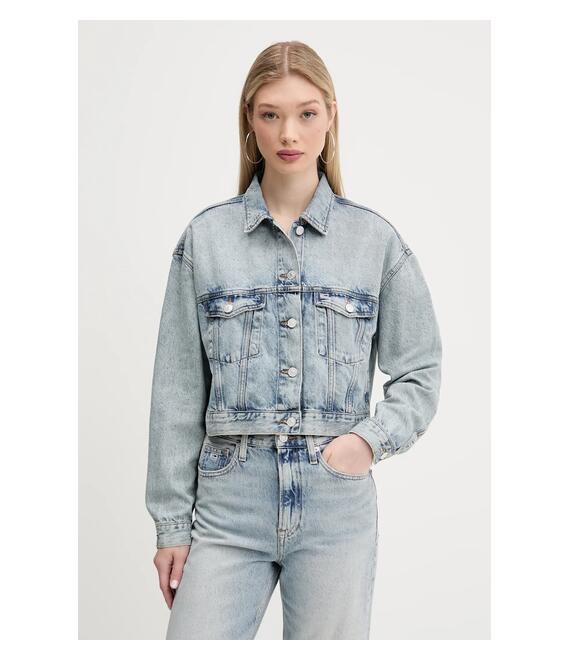 Τζιν μπουφάν Tommy Jeans χρώμα: μπλε, DW0DW21289