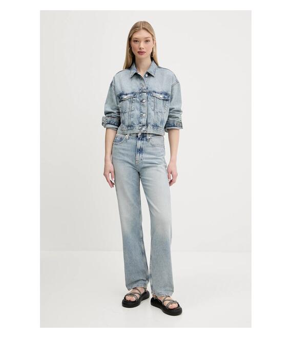 Τζιν μπουφάν Tommy Jeans χρώμα: μπλε, DW0DW21289
