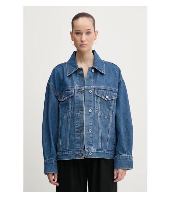 Τζιν μπουφάν Abercrombie & Fitch χρώμα: μπλε, KI144-5031