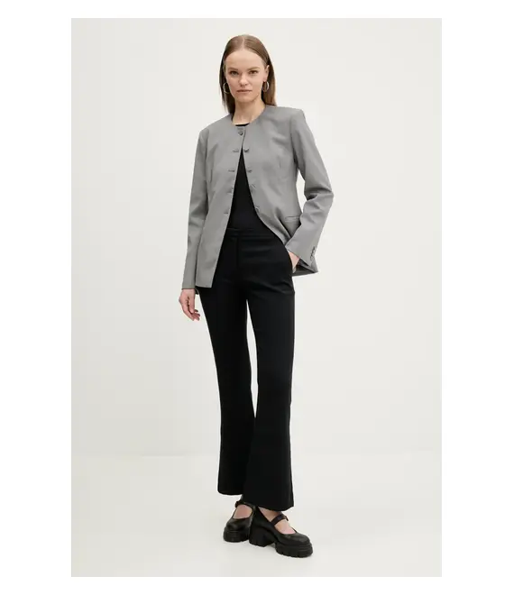 Σακάκι Abercrombie & Fitch χρώμα: γκρι, KI144-5060