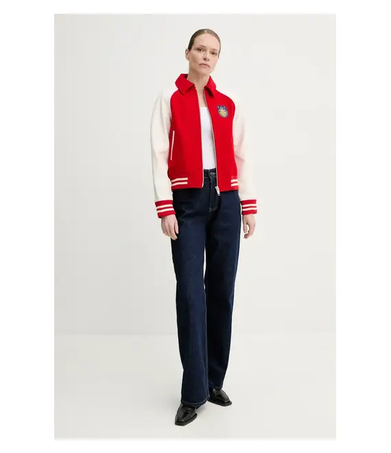 Μάλλινο μπουφάν The Kooples χρώμα: κόκκινο, FCUI30001K
