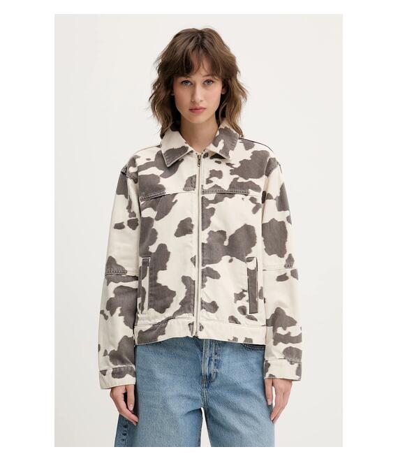 Τζιν μπουφάν Abercrombie & Fitch χρώμα: μπεζ, KI144-5121