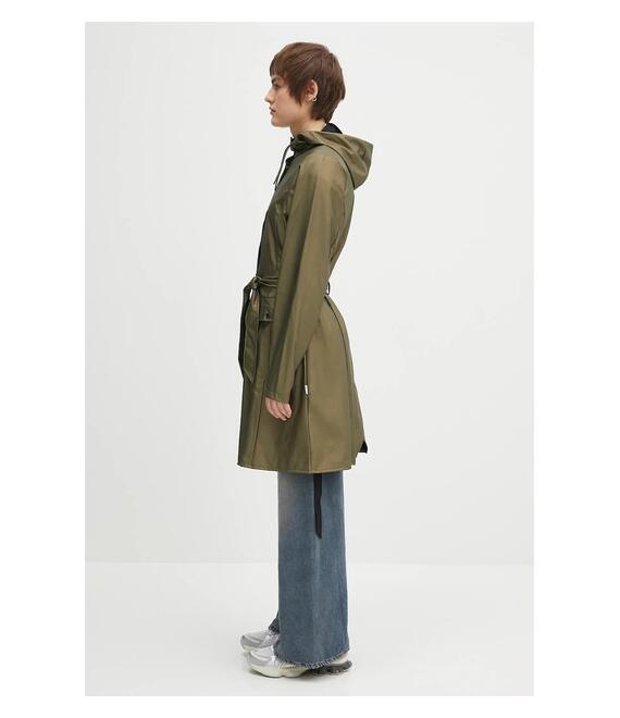 Μπουφάν Rains Curve Long Jacket W3 χρώμα: πράσινο, 18130.105