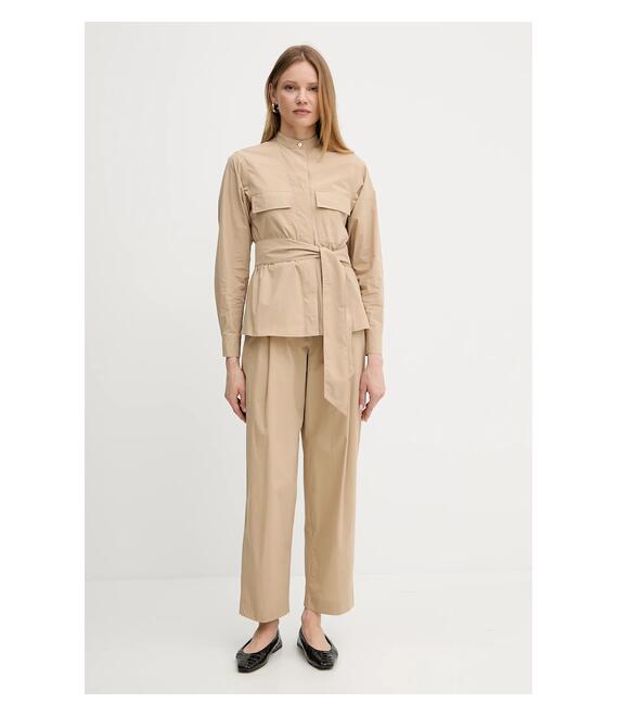 Βαμβακερό μπουφάν πουκάμισο Weekend Max Mara χρώμα: μπεζ, 2515041013600