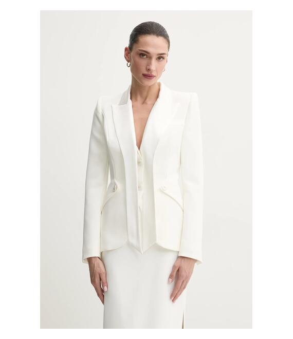 Σακάκι Elisabetta Franchi χρώμα: μπεζ, GI13351E2