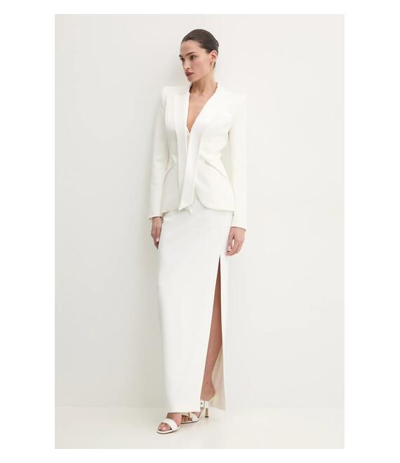 Σακάκι Elisabetta Franchi χρώμα: μπεζ, GI13351E2