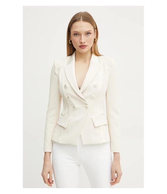 Σακάκι Elisabetta Franchi χρώμα: μπεζ, GI14251E2