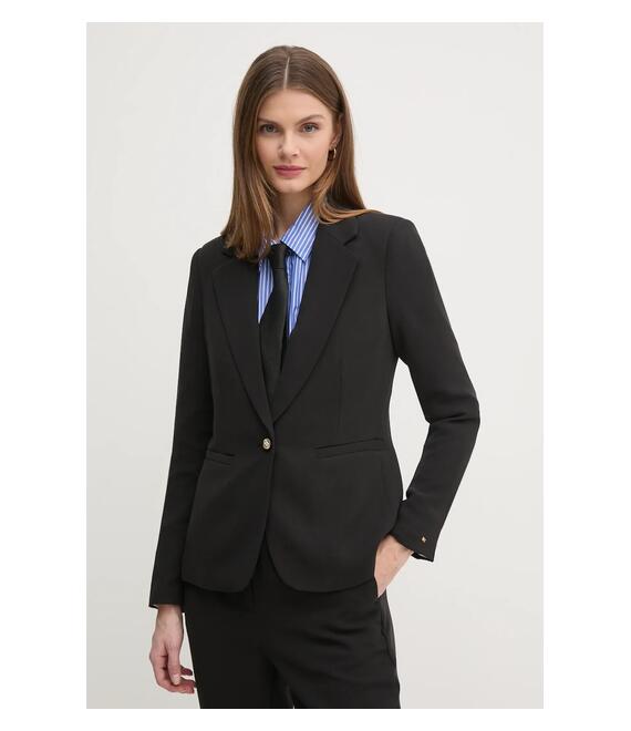 Σακάκι Tommy Hilfiger χρώμα: μαύρο, WW0WW44096