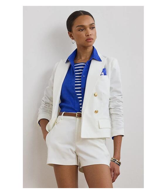 Βαμβακερό blazer Lauren Ralph Lauren χρώμα: άσπρο, 200957205