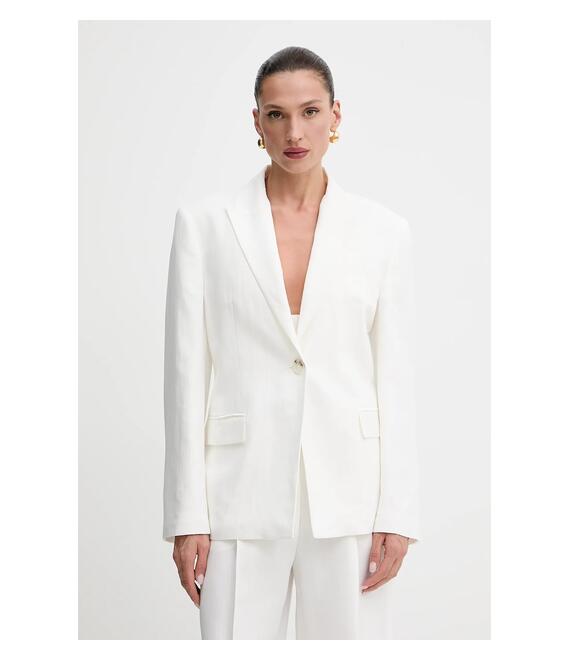 Blazer με μείγμα λινών Pinko χρώμα: άσπρο, 104944 A2FA