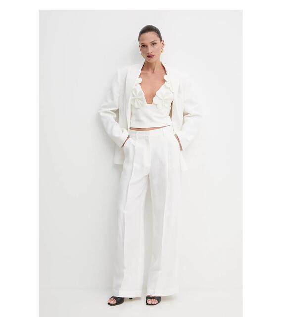 Blazer με μείγμα λινών Pinko χρώμα: άσπρο, 104944 A2FA