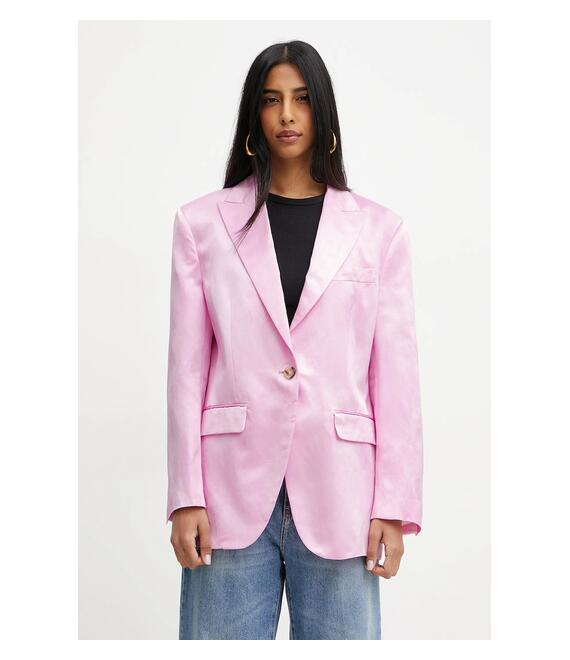 Blazer με μείγμα λινών Pinko χρώμα: ροζ, 104716 A2BP