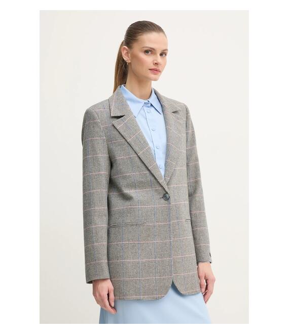 Μάλλινο σακάκι Pepe Jeans FLAVIA χρώμα: γκρι, PL402503