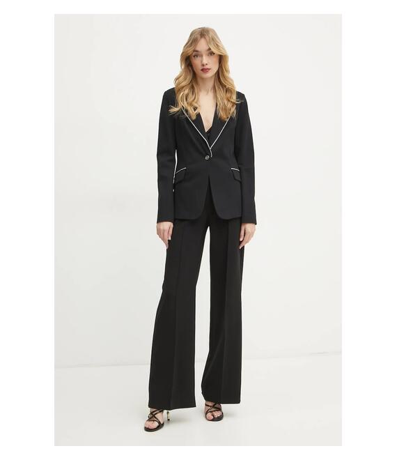 Σακάκι Guess NEW LENA χρώμα: μαύρο, W5RN41 KCMU2