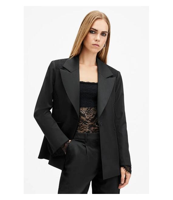 Σακάκι AllSaints LACEY χρώμα: μαύρο, W016QB