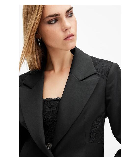 Σακάκι AllSaints LACEY χρώμα: μαύρο, W016QB