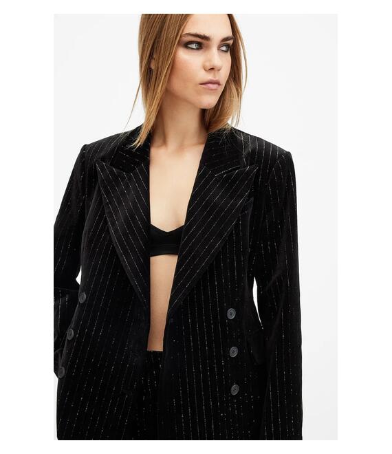 Βαμβακερό blazer AllSaints SEVENH χρώμα: μαύρο, W026QB