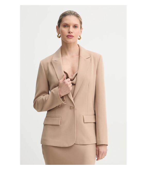Σακάκι Guess SOLENE χρώμα: μπεζ, W5RN46 WFWX2