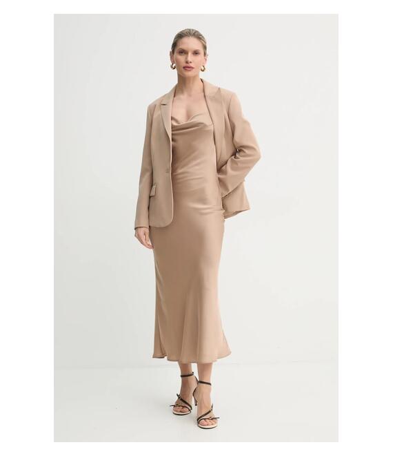 Σακάκι Guess SOLENE χρώμα: μπεζ, W5RN46 WFWX2