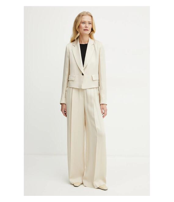 Blazer με μείγμα λινών Marella Emme by Marella χρώμα: μπεζ, 2515041121200