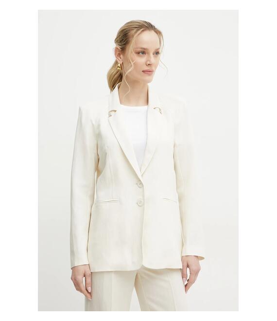 Blazer με μείγμα λινών Patrizia Pepe χρώμα: μπεζ, 2S1524 A052
