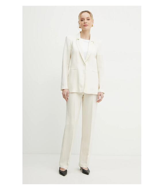 Blazer με μείγμα λινών Patrizia Pepe χρώμα: μπεζ, 2S1524 A052
