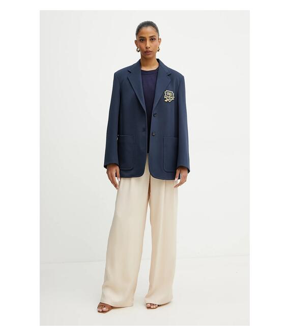 Σακάκι Weekend Max Mara χρώμα: ναυτικό μπλε, 2515911011600