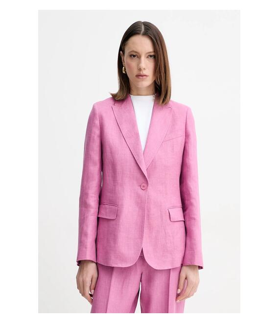 Λινό πανωφόρι Weekend Max Mara χρώμα: ροζ, 2515041012600