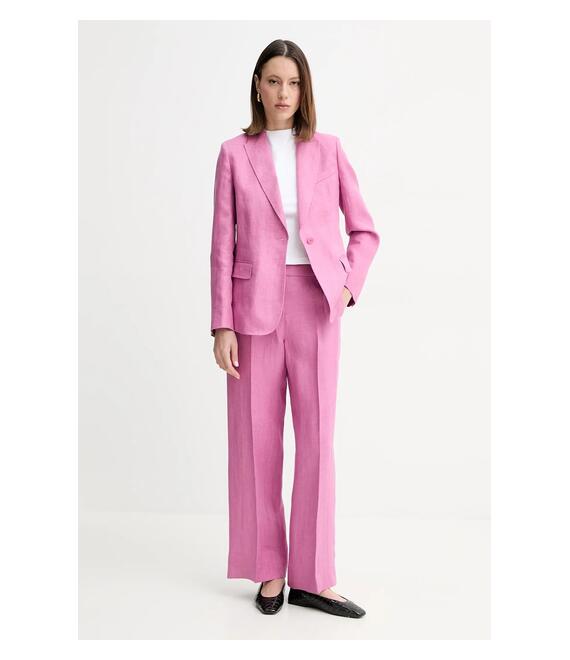 Λινό πανωφόρι Weekend Max Mara χρώμα: ροζ, 2515041012600