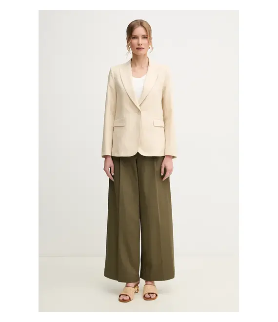 Blazer με μείγμα λινών Weekend Max Mara χρώμα: μπεζ, 2515041062600