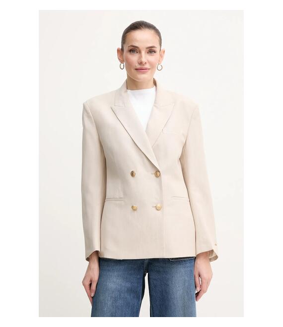 Σακάκι Tommy Hilfiger χρώμα: μπεζ, WW0WW45466