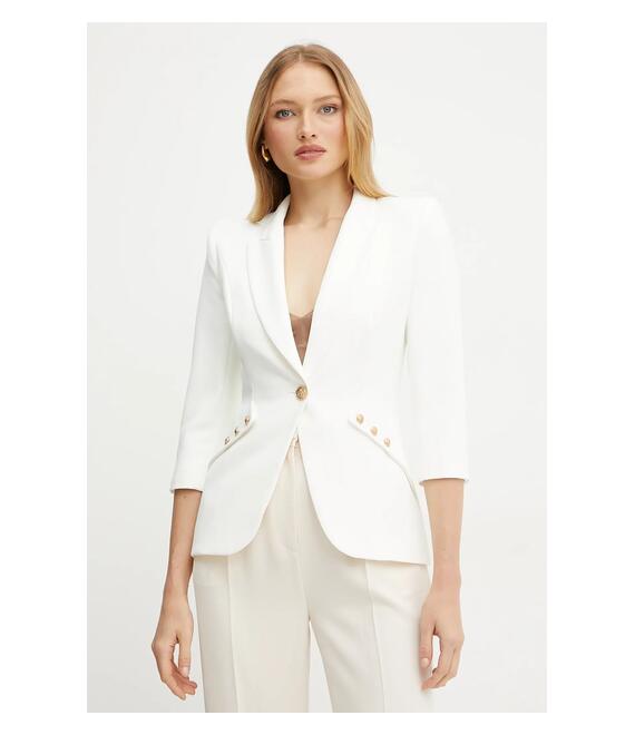 Σακάκι Elisabetta Franchi χρώμα: μπεζ, GI16452E2