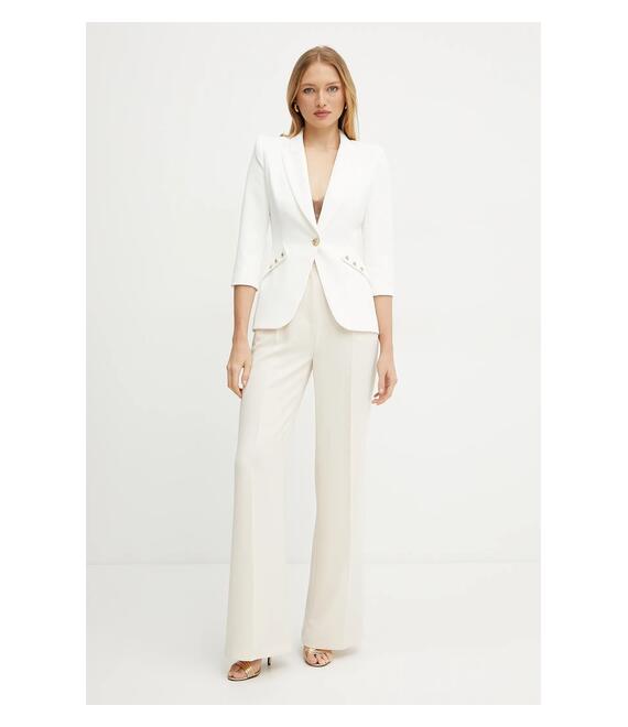 Σακάκι Elisabetta Franchi χρώμα: μπεζ, GI16452E2