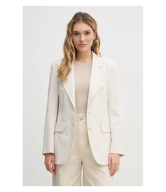 Blazer με μείγμα λινών Joop! χρώμα: μπεζ, 30046414