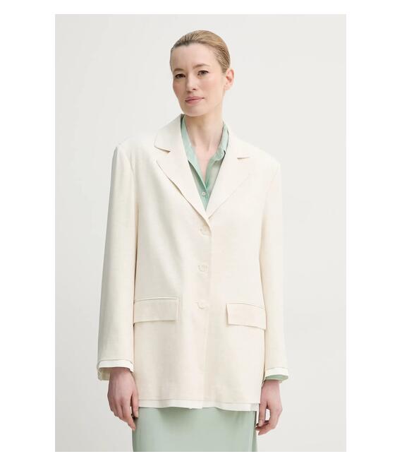 Blazer με μείγμα λινών ISABELLE BLANCHE χρώμα: μπεζ, IS25SS-J087-T005
