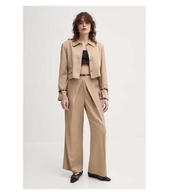 Blazer με μείγμα λινών ISABELLE BLANCHE χρώμα: μπεζ, IS25SS-J063-T004