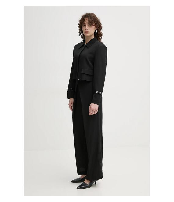 Blazer με μείγμα λινών ISABELLE BLANCHE χρώμα: μαύρο, IS25SS-J063-T004
