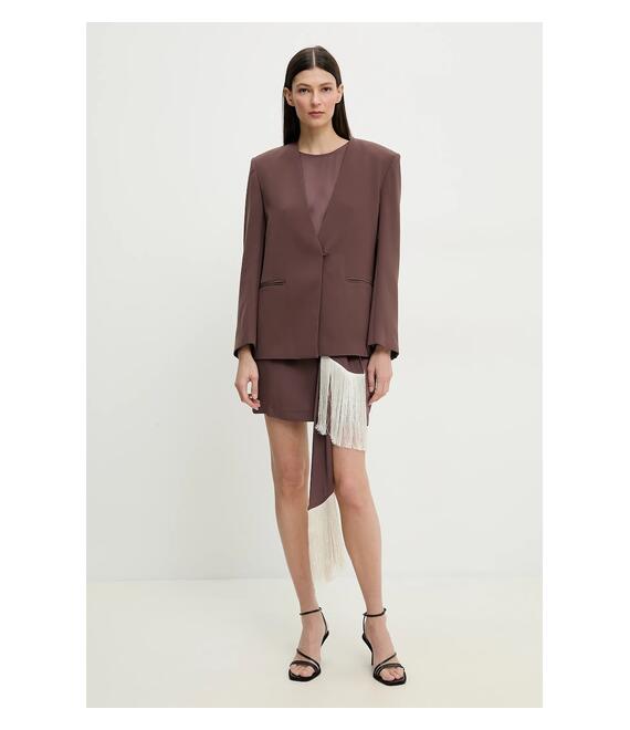 Σακάκι ISABELLE BLANCHE χρώμα: καφέ, IS25SS-J040-T008