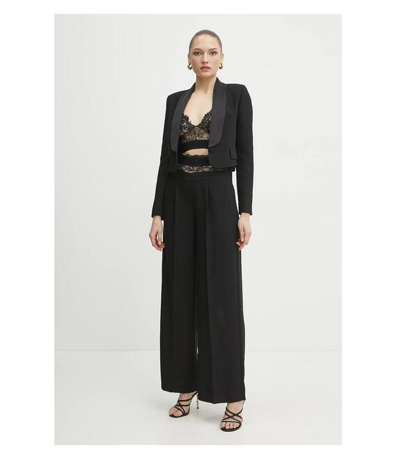 Σακάκι Ermanno Scervino χρώμα: μαύρο, 56TI007E22