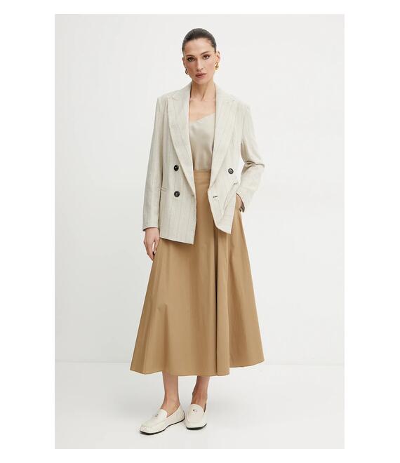 Blazer με μείγμα λινών MAX&Co. χρώμα: μπεζ, 2516041094200