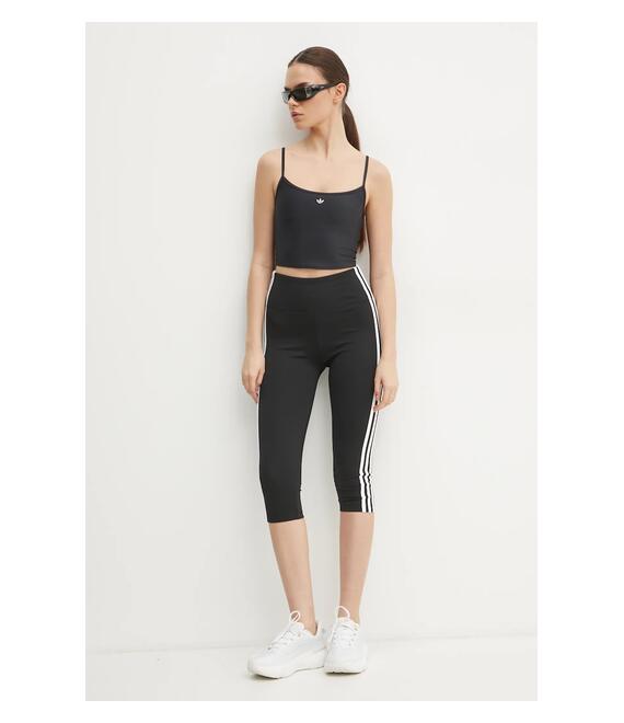 Κολάν adidas Originals 3S CAPRI LGNS χρώμα: μαύρο, JD5019