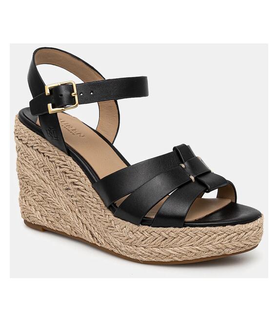 Δερμάτινα σανδάλια Lauren Ralph Lauren Soffia Espdr χρώμα: μαύρο, 802953961002
