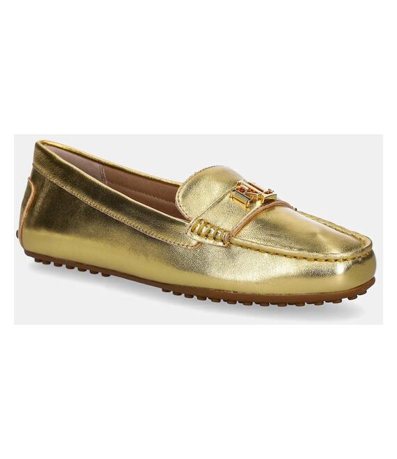 Δερμάτινα μοκασίνια Lauren Ralph Lauren Barnsbury χρώμα: χρυσαφί, 802959222001