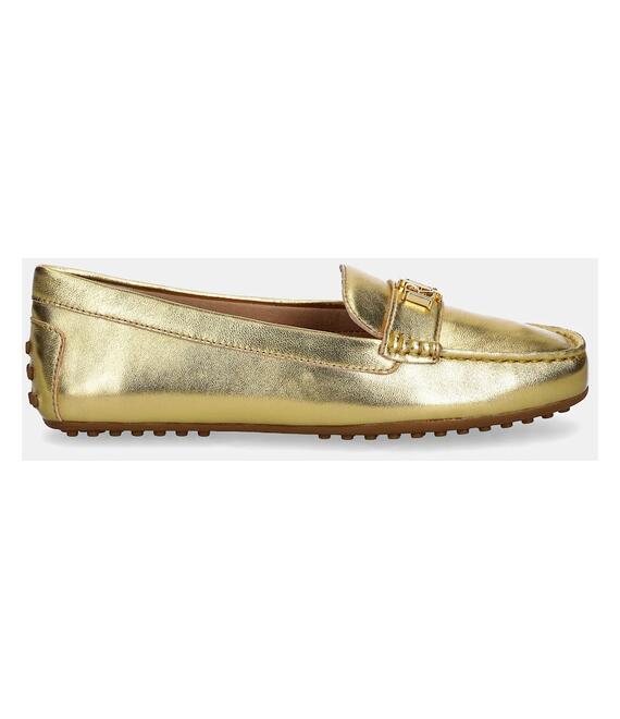 Δερμάτινα μοκασίνια Lauren Ralph Lauren Barnsbury χρώμα: χρυσαφί, 802959222001