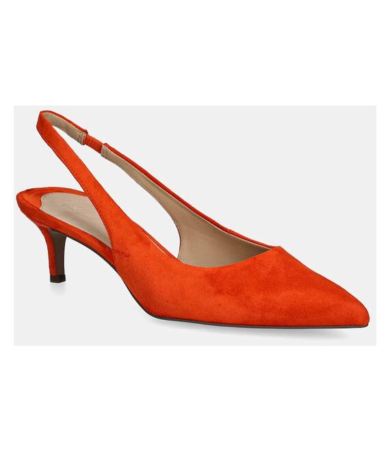 Γόβες σουέτ Lauren Ralph Lauren Lolah II χρώμα: πορτοκαλί, 802959263003