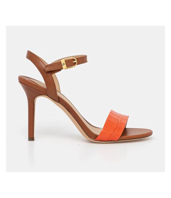 Δερμάτινα σανδάλια Lauren Ralph Lauren Gwen χρώμα: πορτοκαλί, 802962183001