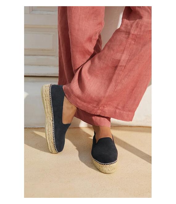 Εσπαντρίγιες σουέτ Manebi Hamptons Double Sole Espadrilles γυναικείες, χρώμα: μαύρο, K 1.5 D0